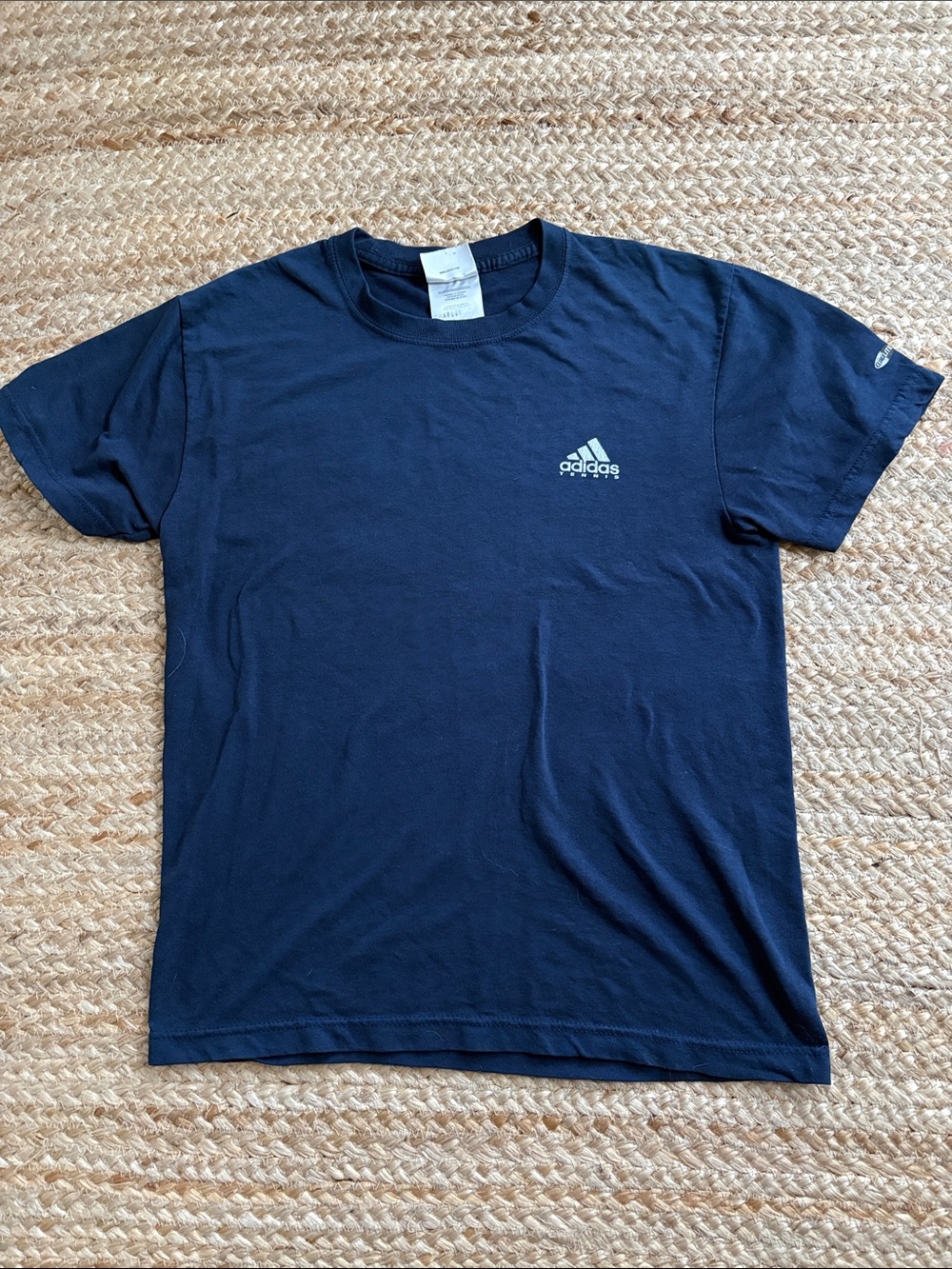 adidas Navy Short Sleeve Crew Neck Logo Tee